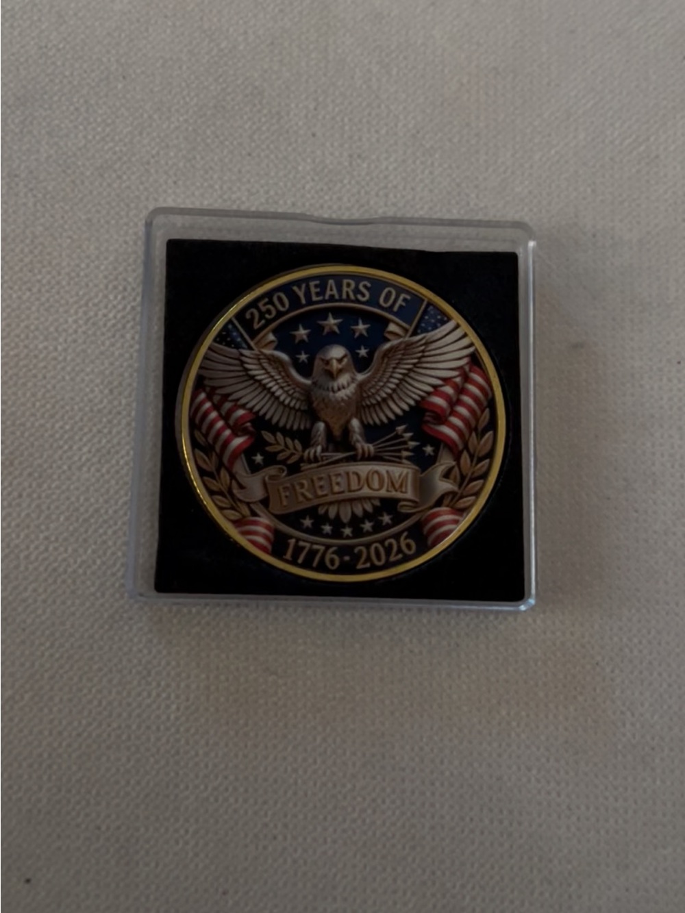 Freedom Eagle Commemorative Coin- Gold, Red, Blue